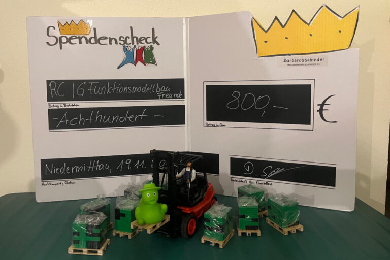 Spendenscheck Funktionsmodellbau