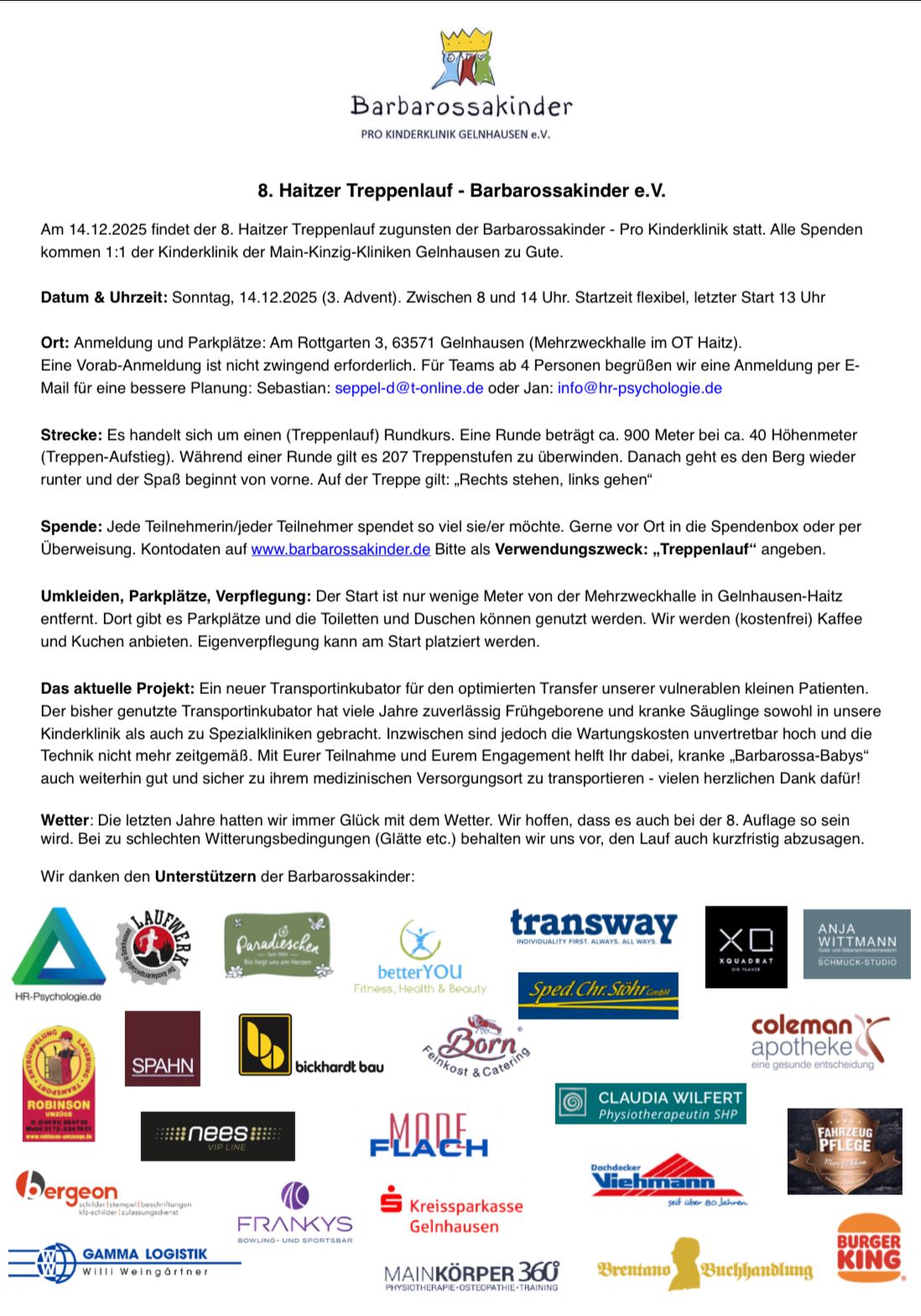 Einladung Treppenlauf