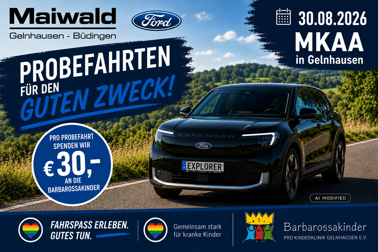 Maiwald Probefahrt Plakat